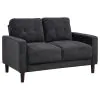 Coaster Fine Furniture 509982 Bowen II - Fabric Upholstered Track Arm Loveseat - Steel Gray