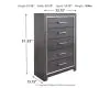 Ashley Furniture B214-46 Lodanna - Five Drawer Chest - Gray