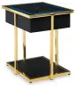 Ashley Furniture A4000681 Rexwell - Accent Table With Speaker - Black / Gold Finish