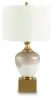 Ashley Furniture L430894 Tavisburg - Glass Table Lamp - Brown / White / Gold