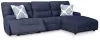 Ashley Furniture 93607S6 Ashley Furniture 93607S6 Acklen Place - 3-Piece Power Reclining Sectional With RAF Power Reclining Back Chaise - Navy