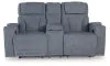 Ashley Furniture PC4980218 Studio Cave - Power Reclining Loveseat with Console - Steel