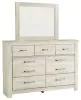 Ashley Furniture B331/31/36/46/57/91(2)/B100-31 Ashley Furniture B331/31/36/46/57/91(2)/B100-31 Bellaby - 7 Pc. - Dresser, Mirror, Chest, Queen Panel Headboard with Bolt on Bed Frame, 2 Nightstands - Whitewash