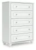Ashley Furniture PCB1819-46 Kozlani - Five Drawer Chest - White