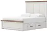 Ashley Furniture B4615B14 Ashley Furniture B4615B14 Savonport - Queen Panel Bed With 2 Under Bed Storage Units - White / Brown