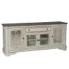 Liberty Furniture 244-TV74 Magnolia Manor - Entertainment TV Stand (Glass Doors) - Antique White