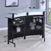 CoasterEssence 100139 Keystone - Curved Glass Top Home Bar Wine Cabinet - Black