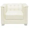 CoasterElevations 505393 Chaviano - Upholstered Track Arm Accent Chair - Pearl White