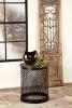 CoasterEssence 935990 Aurora - Round Drum Base Accent Side Table - Natural And Black