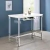 Coaster Fine Furniture 182101 Norcrest - Acrylic Leg Bar Table - White High Gloss