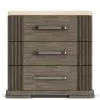 Riverside Furniture 87168 Sariel - Stone Top 3 Drawer Nightstand - Dark Brown