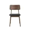 New Classic D1750-20 Thea - Wood Back Side Chair With Black Seat (Set of 2) - Walnut