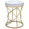Coaster Fine Furniture 710368-S2 Elise - 2 Piece Round Mirror Top Coffee And End Table Set - Gold