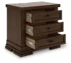 Benchcraft® B849-93 Taffenbrook - Three Drawer Night Stand - Medium Brown