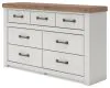 Benchcraft® B4615-31 Savonport - Seven Drawer Dresser - White / Brown