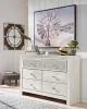 Ashley Furniture B181-31 Paxberry - Six Drawer Dresser - Medallion Drawer Pulls - Whitewash