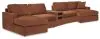 Ashley Furniture 92102S70 Ashley Furniture 92102S70 Modmax - 5 Piece Double Chaise Sectional With Audio Console - Spice