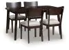 Ashley Furniture PCD607-225 Mallenette - Dining Room Table Set (Set of 5) - Merlot