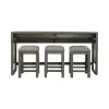 Liberty Furniture 798-OT-4PCS Bartlett Field - 4 Piece Living Room Set (Console Bar Table & 3 Console Stools) - Dusty Taupe