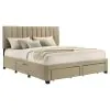 Coaster Fine Furniture 316010KE Wheatland - 4-Drawer Upholstered Eastern King Storage Bed - Light Brown