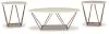 Ashley Furniture T385-13 Tarica - Occasional Table Set (Set of 3) - White / Metallic