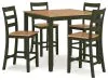 Ashley Furniture D401-223 Ashley Furniture D401-223 Gesthaven - Dining Room Counter Table Set (Set of 5) - Natural / Green