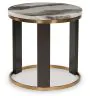 Ashley Furniture T671-6 Jazmore - Round End Table - Brown / Brass Finish