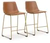 Ashley Furniture PCD373-224 Ashley Furniture PCD373-224 Ciabori - Upholstered Barstool (Set of 2) - Brown / Gold
