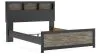 Ashley Furniture PCB1118B18 Broachmyn - Queen Lighted Bookcase Panel Bed - Black / Gray