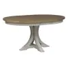 Liberty Furniture 652-DR-O5PDS Farmhouse Reimagined - 5 Piece Pedestal Table Set (Ladder-Back Upholstered Chairs) - Antique White / Chestnut Tops