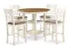 New Classic D1719-52S-BSQ New Classic D1719-52S-BSQ Cori - 5 Piece Counter Dining Set - Bisque / Brown