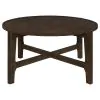 Coaster Fine Furniture 708288 Cota - Round Solid Wood Coffee Table - Dark Brown