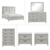 New Classic 00-2442-16N New Classic 00-2442-16N Fiona - 6/6 King 6 Piece Bedroom Set (Bed & Dresser & Mirror & Chest & 2 Nightstands) - Gray