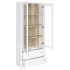Coaster Fine Furniture 953477 Hawthorne - 4-Shelf Glass Door Tall Cabinet With Drawers - White
