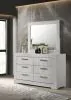 Coaster Fine Furniture 224943M Ives - 6-Drawer Dresser And Mirror - White High Gloss