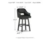 Ashley Furniture D380-930 Ashley Furniture D380-930 Tallenger - Tall UPH Swivel Barstool(Set of 2) - Black / Dark Brown