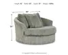 Ashley Furniture 2110521 Lindyn - Oversized Swivel Accent Chair - Fog