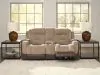 Ashley Furniture PC8350418 Ashley Furniture PC8350418 Mixed Motion - Power Reclining Loveseat With Console / Adjustable Headrest - Brownstone