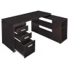 CoasterEveryday 800517 Yvette - 3-Drawer L-Shape Computer Desk - Cappuccino