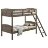 Coaster Fine Furniture 400808-SM Flynn - Wood Twin Over Twin Bunk Bed With Mattress - Weathered Brown