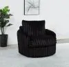 Coaster Fine Furniture 902542 Sarco - Corduroy Upholstered Swivel Accent Arm Chair - Black