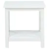 Coaster Fine Furniture 722087 Skyview - Square Pine Wood Side End Table With Shelf - White