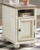 Ashley Furniture T523-7 Realyn - Chair Side End Table - AC / USB - White / Brown