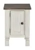 Ashley Furniture T994-7 Havalance - Chair Side End Table - White / Gray