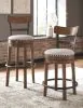 Ashley Furniture D546-430 Valebeck - Tall UPH Swivel Barstool - Brown