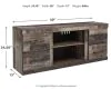 Ashley Furniture EW0200-268 Derekson - LG TV Stand w/Fireplace Option - Multi Gray
