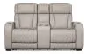 Ashley Furniture U2710518 Boyington - Power Reclining Loveseat with Console/Adj Hdrst - Gray