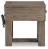Ashley Furniture T854-3 Loyaska - Rectangular End Table - Grayish Brown