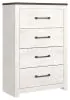 Ashley Furniture B1190/31/36/44/55/86 Gerridan - 5 Pc. - Dresser, Mirror, Chest, Full Panel Bed - White / Gray