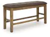 Ashley Furniture PCD592-09 Urbinforte - Double Counter Height Upholstered Bench - Light Brown